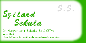 szilard sekula business card